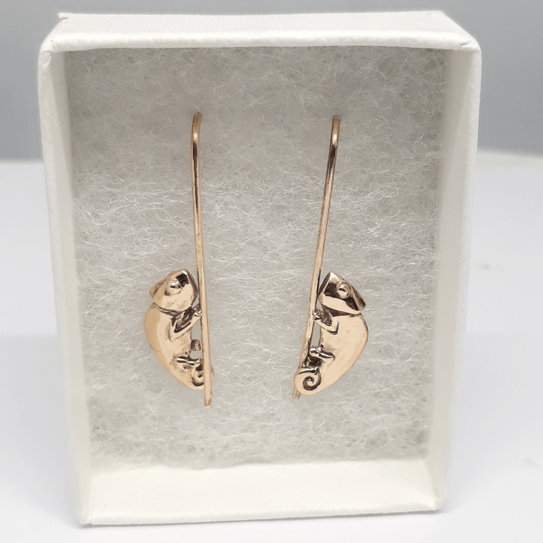 9ct-Yellow-Gold-Chameleon-Earrings-2-Goldfish-Jewellery-Design-Studio