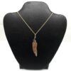 9ct Yellow Gold Large Feather Pendant
