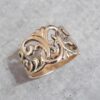 Wide Filigree Leaf Ring (Yellow Gold)