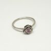 3D Rose with Amethyst Stack Ring (Sterling Silver)