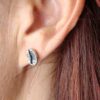 Coffee Bean Stud Earrings (Sterling Silver)