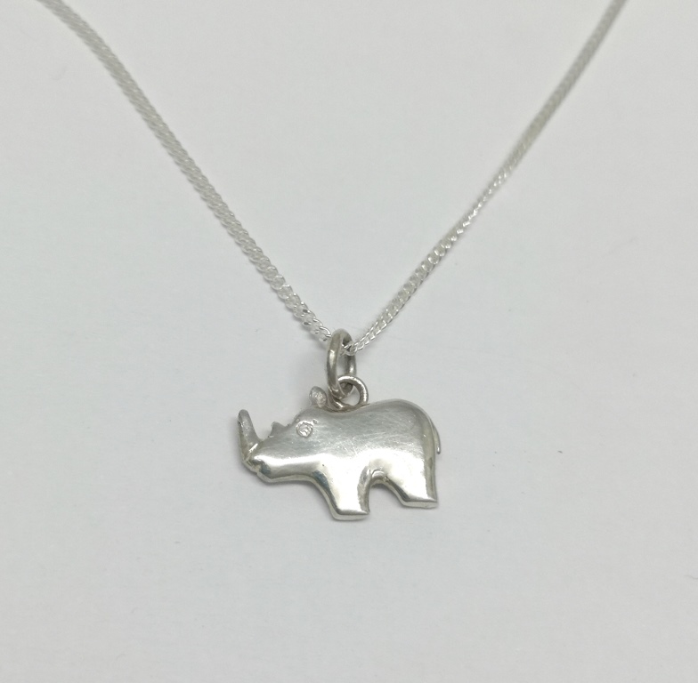 Sterling-Silver-Rhino-Charm-on-Chain-Goldfish-Jewellery-Design-Studio