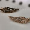 Medium Feather Stud Earrings (Yellow Gold)