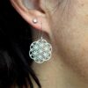 Flower of Life Hook Earrings (Sterling Silver)