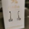 Small Lotus Cut-out Hook Earrings (Sterling Silver)