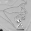 Medium Open Triangle Charm on Chain (Sterling Silver)