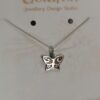 Oxidised Twirl Butterfly Charm on Chain (Sterling Silver)