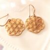Flower of Life Hook Earrings (Rose Gold)