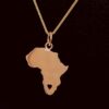 Large Africa with Heart Cut-out Pendant (Rose Gold)