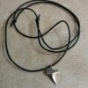 Shark Tooth Charm on Adjustable leather (Sterling Silver)