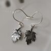 Chrysanthemum Leaf Hook Earrings (Sterling Silver)