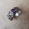 Filigree Dome Amethyst Ring (Sterling Silver)